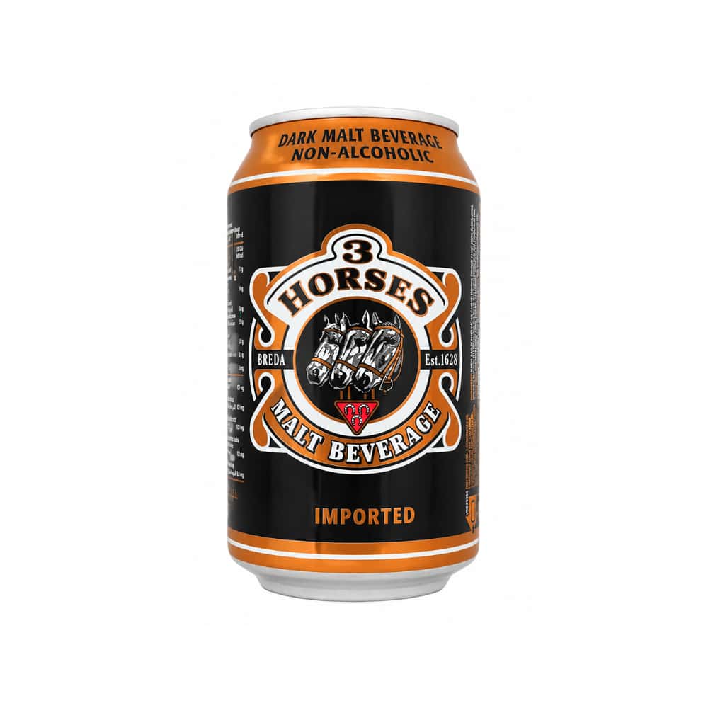 Malta oscura sin alcohol 3 Horses (24 x 330 ml) - Miniatura 2