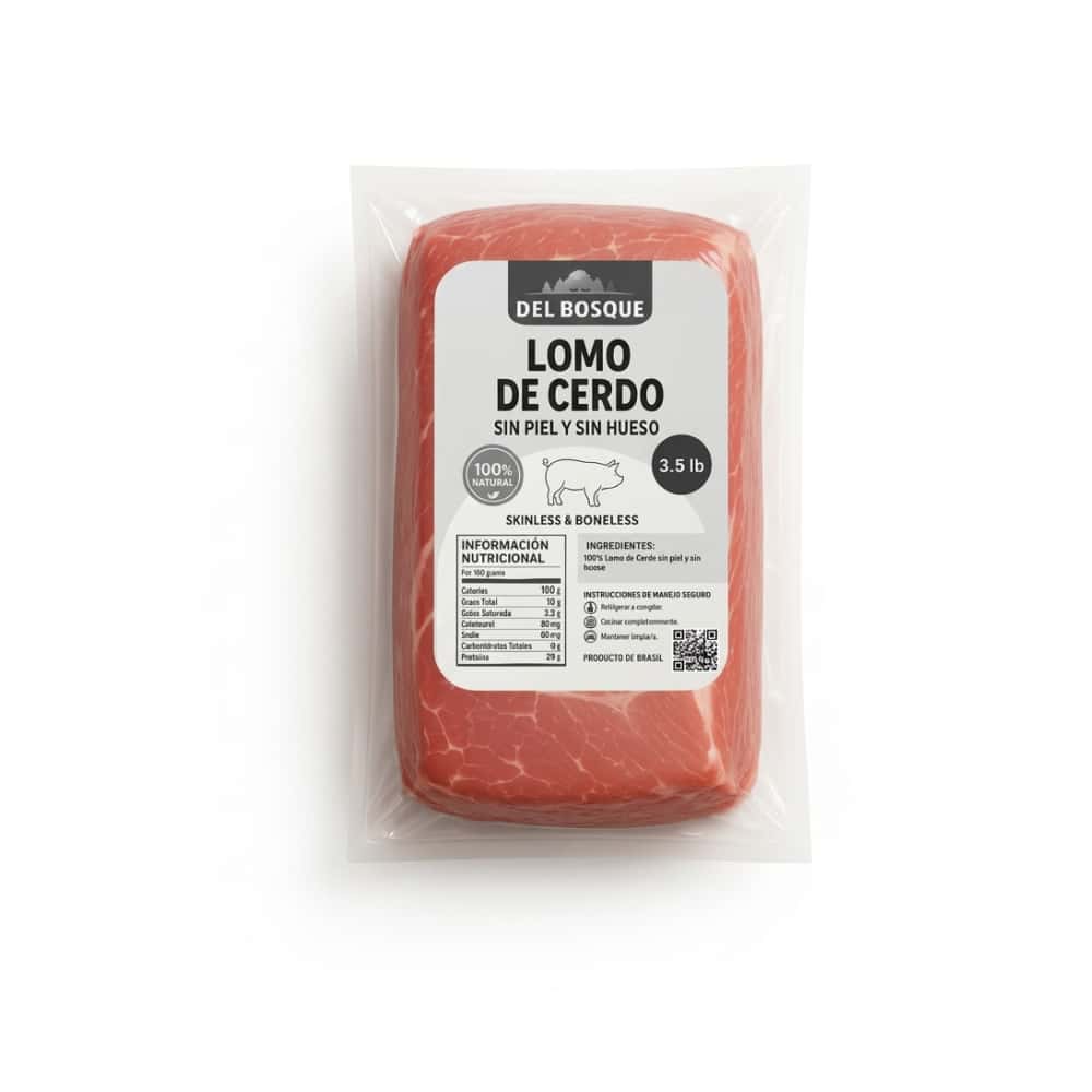 Lomo de cerdo sin piel y sin hueso Del Bosque (1.59 kg / 3.5 lb) - Miniatura 5
