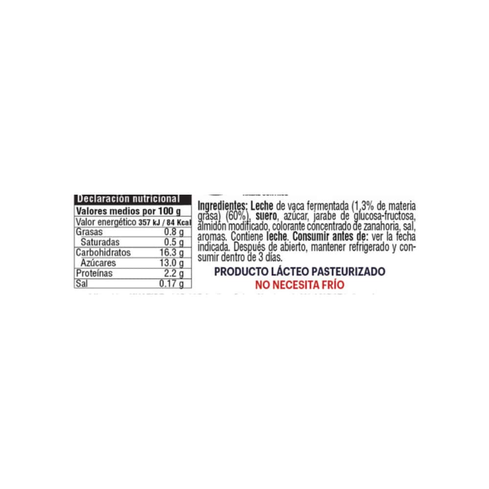 Yogurt pasteurizado sabor a fresa YEYA (125 g / 4.41 oz) - Miniatura 2