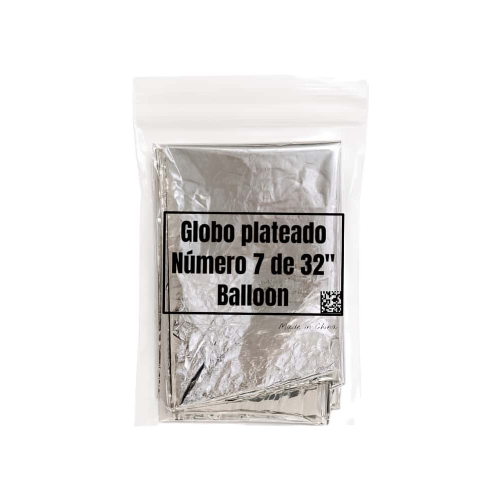 Globo plateado Número 7 -32 pulgadas Balloon - Miniatura 2