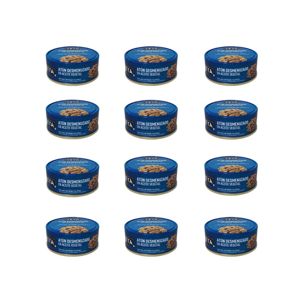 Atún desmenuzado en aceite vegetal YEYA (12 x 140 g / 5 oz) - Miniatura 1