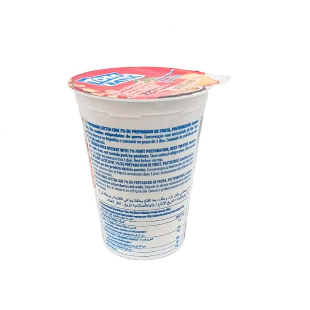 Yogurt pasteurizado sabor melocotón y maracuyá con trocitos de fruta Tom Milk (500 g / 1.10 lb) - Miniatura 2