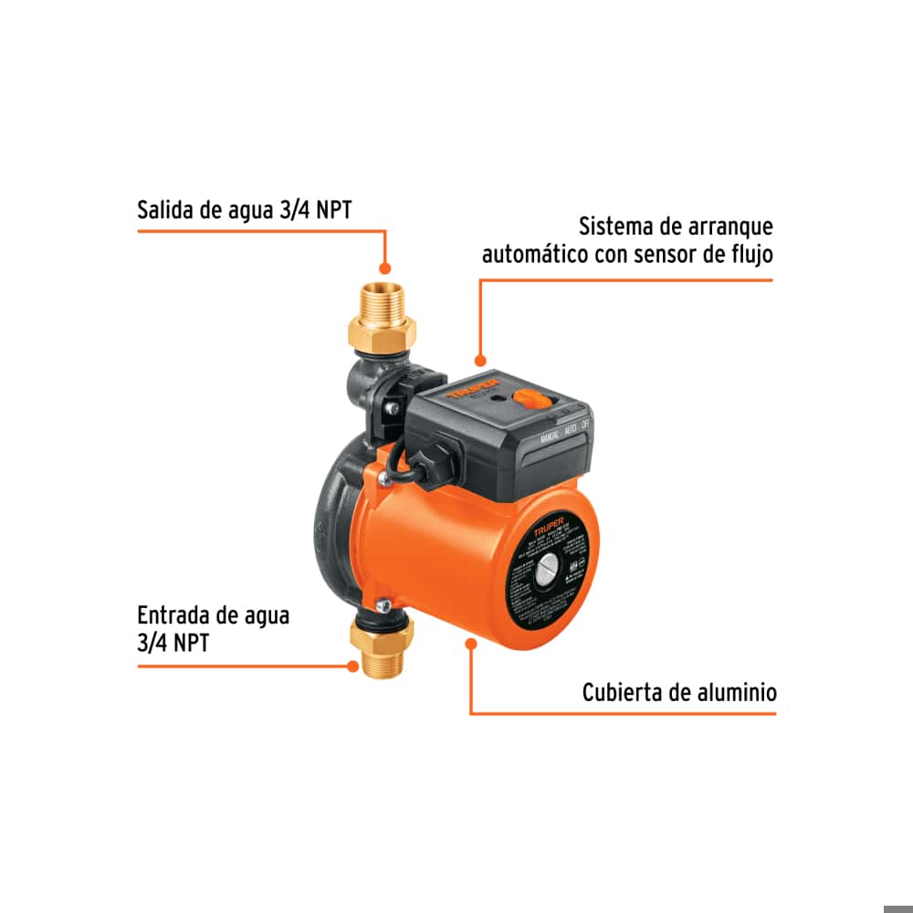 Bomba presurizadora 1/3 HP Truper PRE-1/3S - Miniatura 2