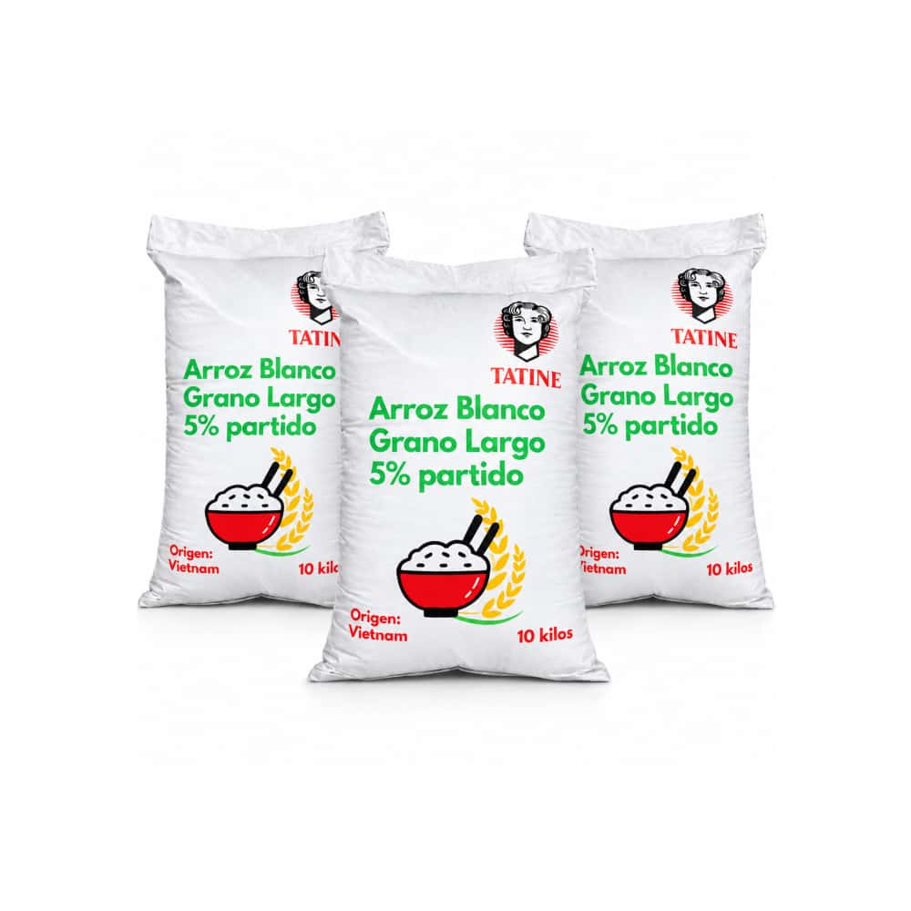 Arroz de grano largo 5% de grano partido Tatine (3 x 10 kg / 22 lb) - Miniatura 1