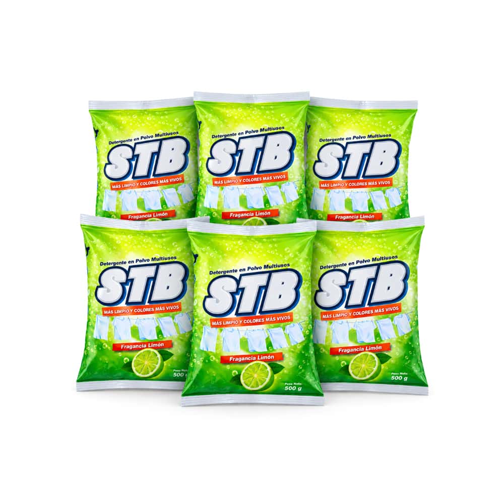 Detergente en polvo multiusos con fragancia a limón STB (6 x 500 g / 1.1 lb) - Miniatura 1