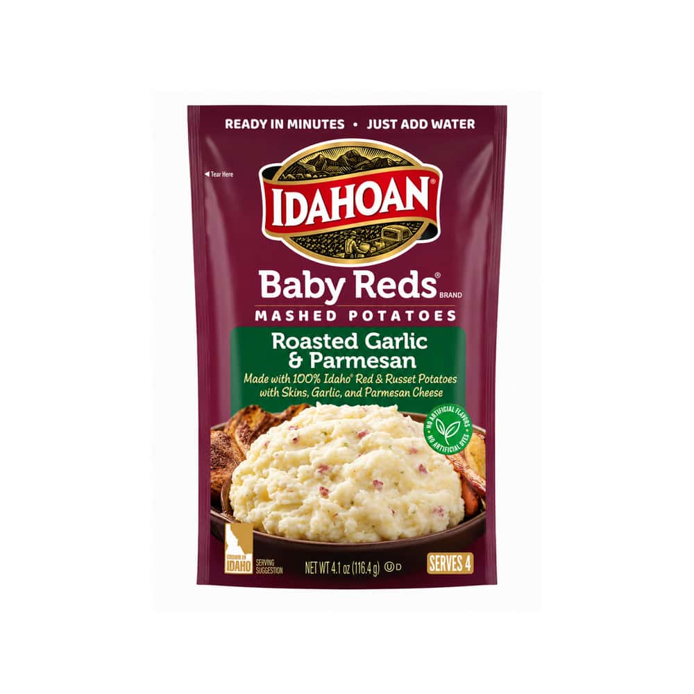 Puré instantáneo de papas con ajo asado y queso parmesano Baby Reds Idahoan (116.4 g / 4.1 oz) - Miniatura 1