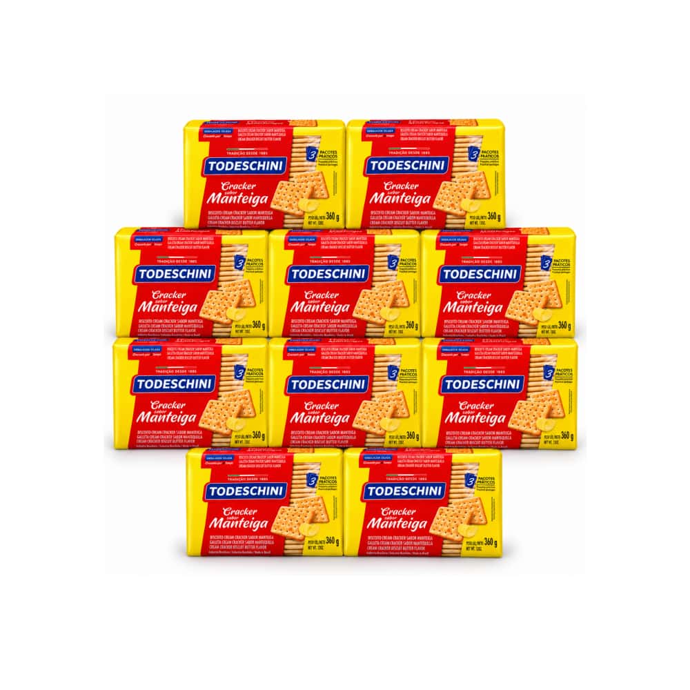 Galletas Cream Cracker sabor mantequilla Todeschini (10 x 360 g / 12 oz) - Miniatura 1