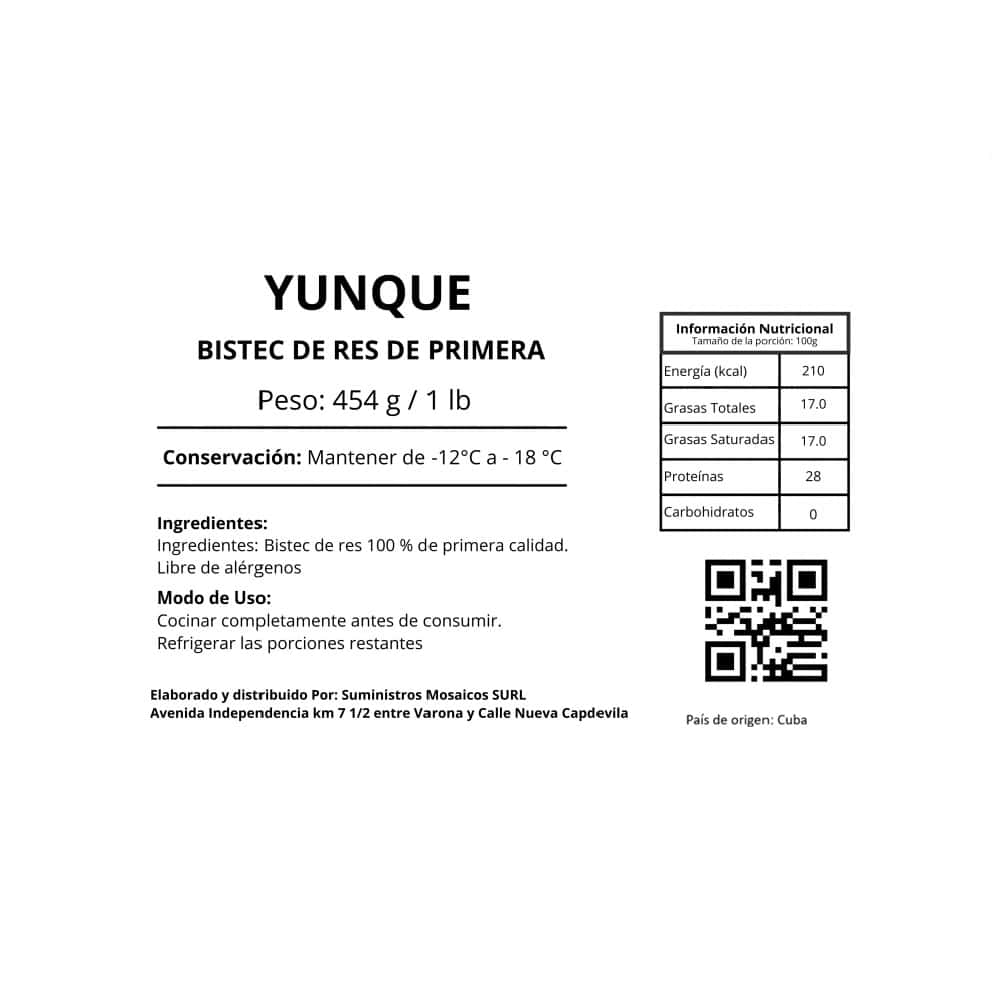 Bistec de res de primera Yunque (454 g / 1 lb) - Miniatura 3