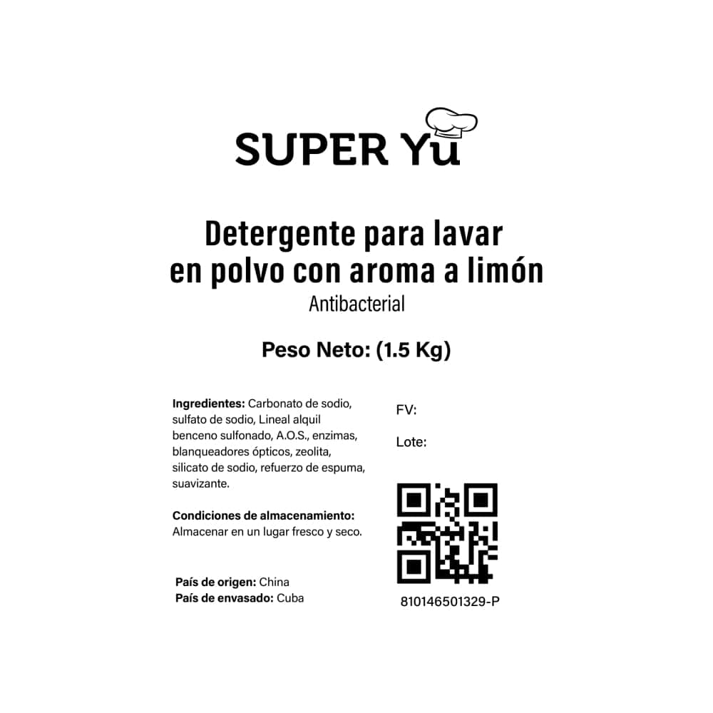 Detergente para lavar en polvo con aroma a limón Super Yu (1.5 kg / 3.3 lb) - Miniatura 4