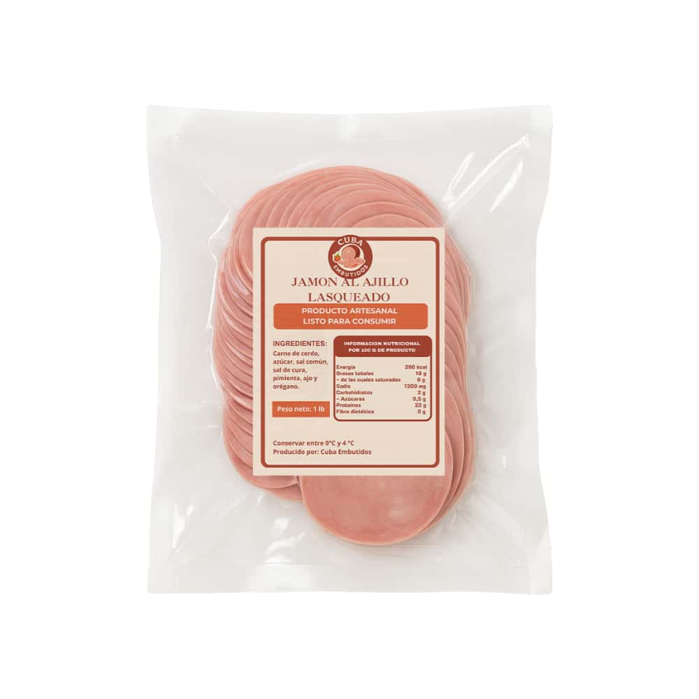 Jamón al ajillo lasqueado Cuba Embutidos (454 g / 1 lb) - Miniatura 2