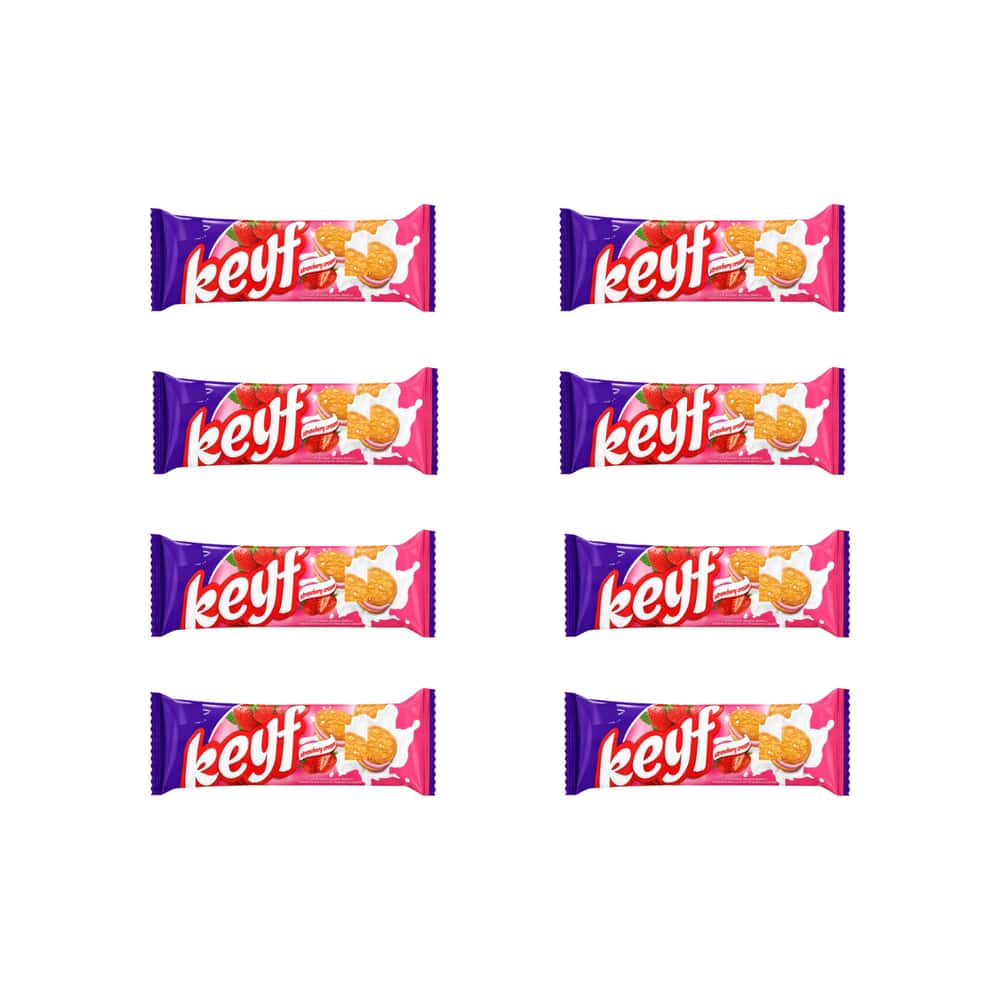 Galleta sándwich con crema de fresa Keyf Golda (8 X 50 g / 1.76 oz) - Miniatura 1