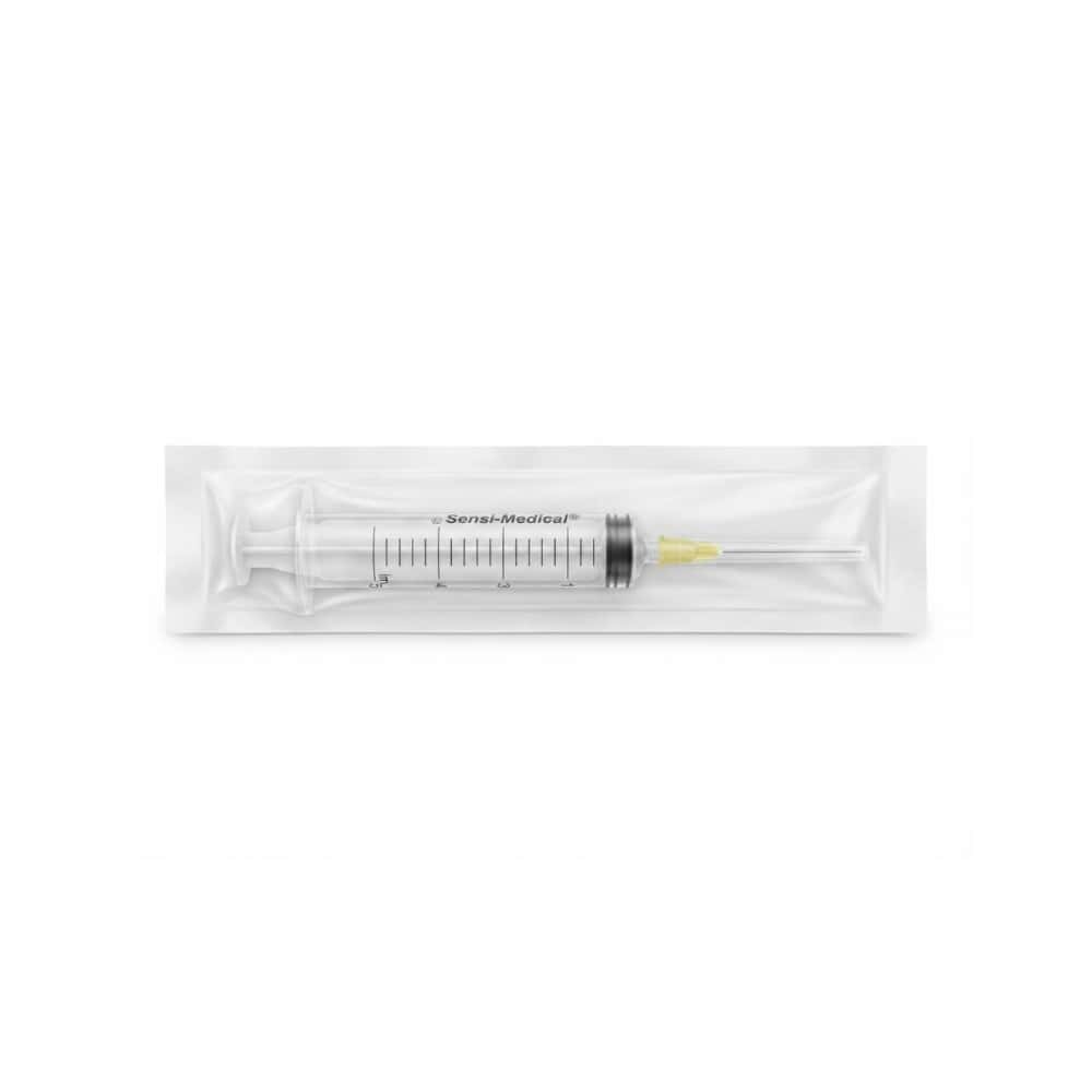 Jeringa de plástico desechable de 20 ml con aguja Sensi Medical - Miniatura 2