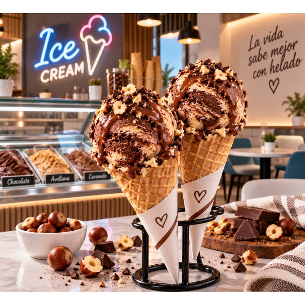 Helado doble crema sabor chocolate y avellana Alask (4 L) - Miniatura 3