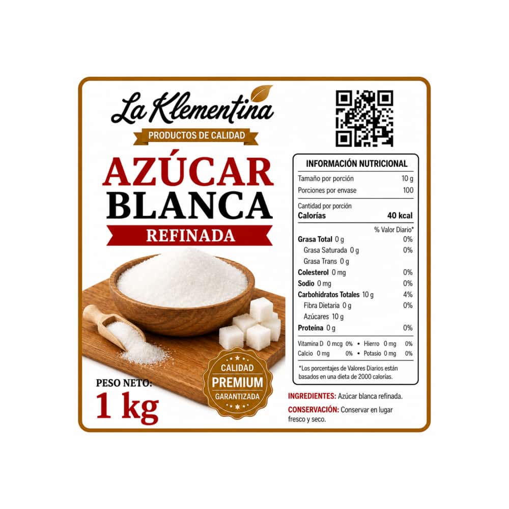Azúcar blanca refinada La Klementina (1 kg / 2.2 lb) - Miniatura 2