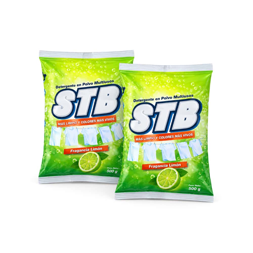 Detergente en polvo multiusos con fragancia a limón STB (2 x 500 g / 1.1 lb) - Miniatura 1