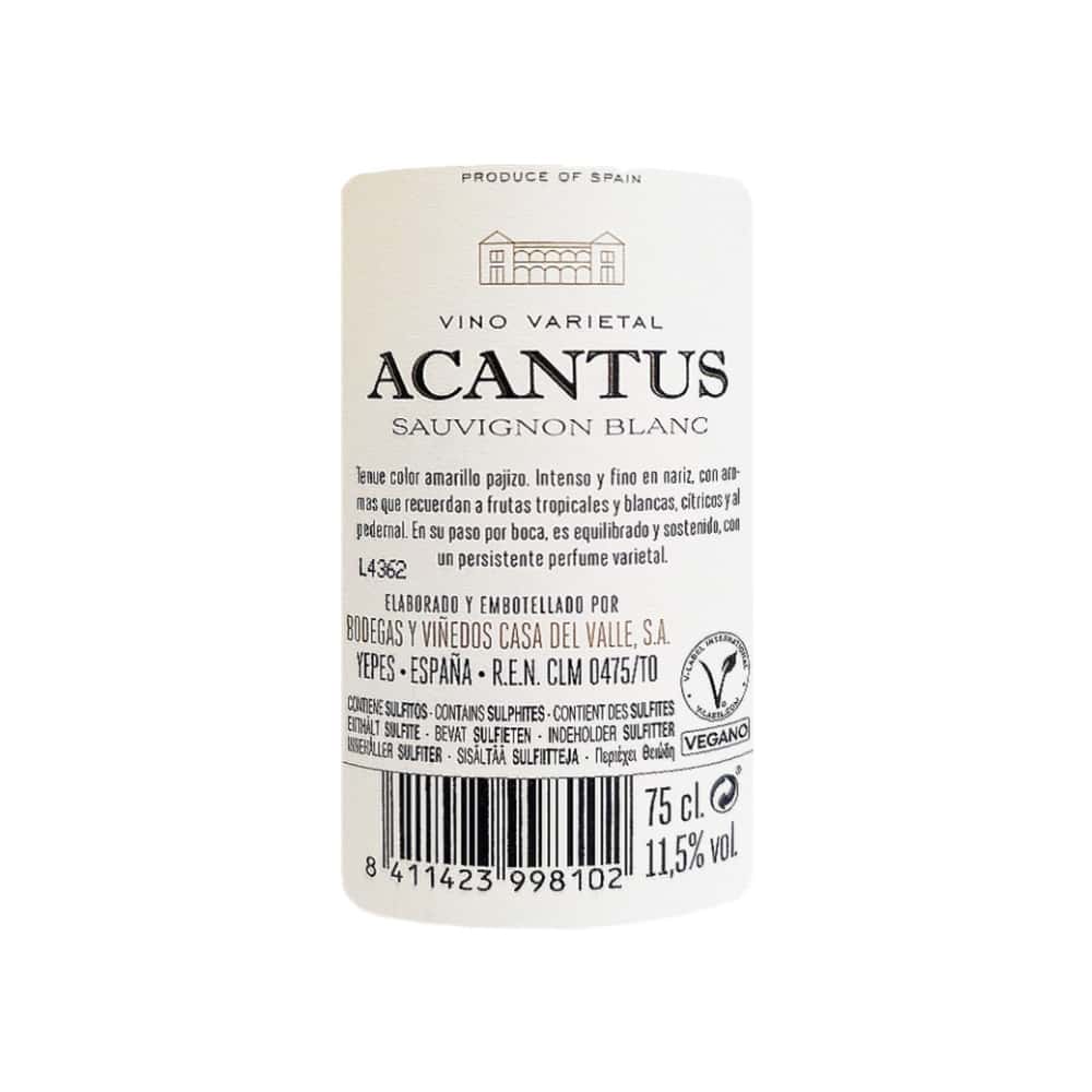 Vino blanco Casa del Valle Acantus (750 ml) - Miniatura 3