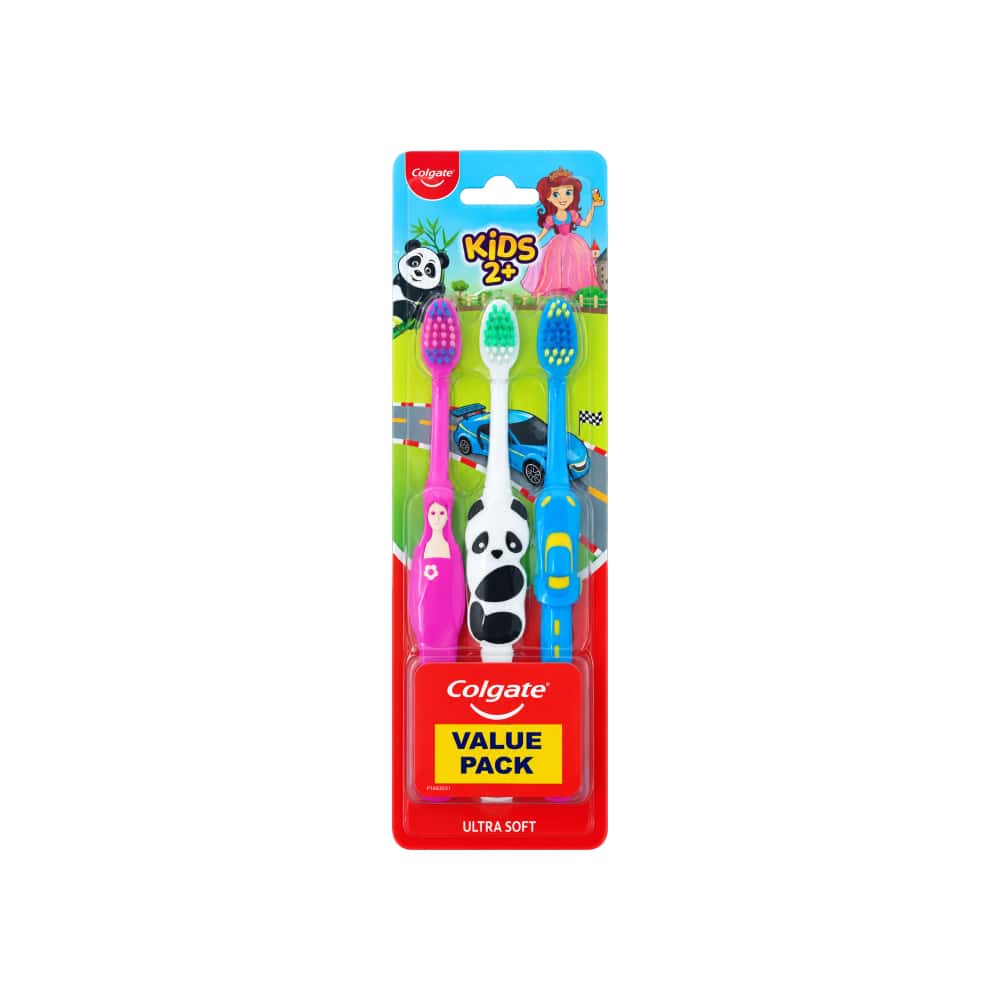 Cepillos dentales infantiles Colgate Kids 2+ Ultra Soft (3 U) - Miniatura 1