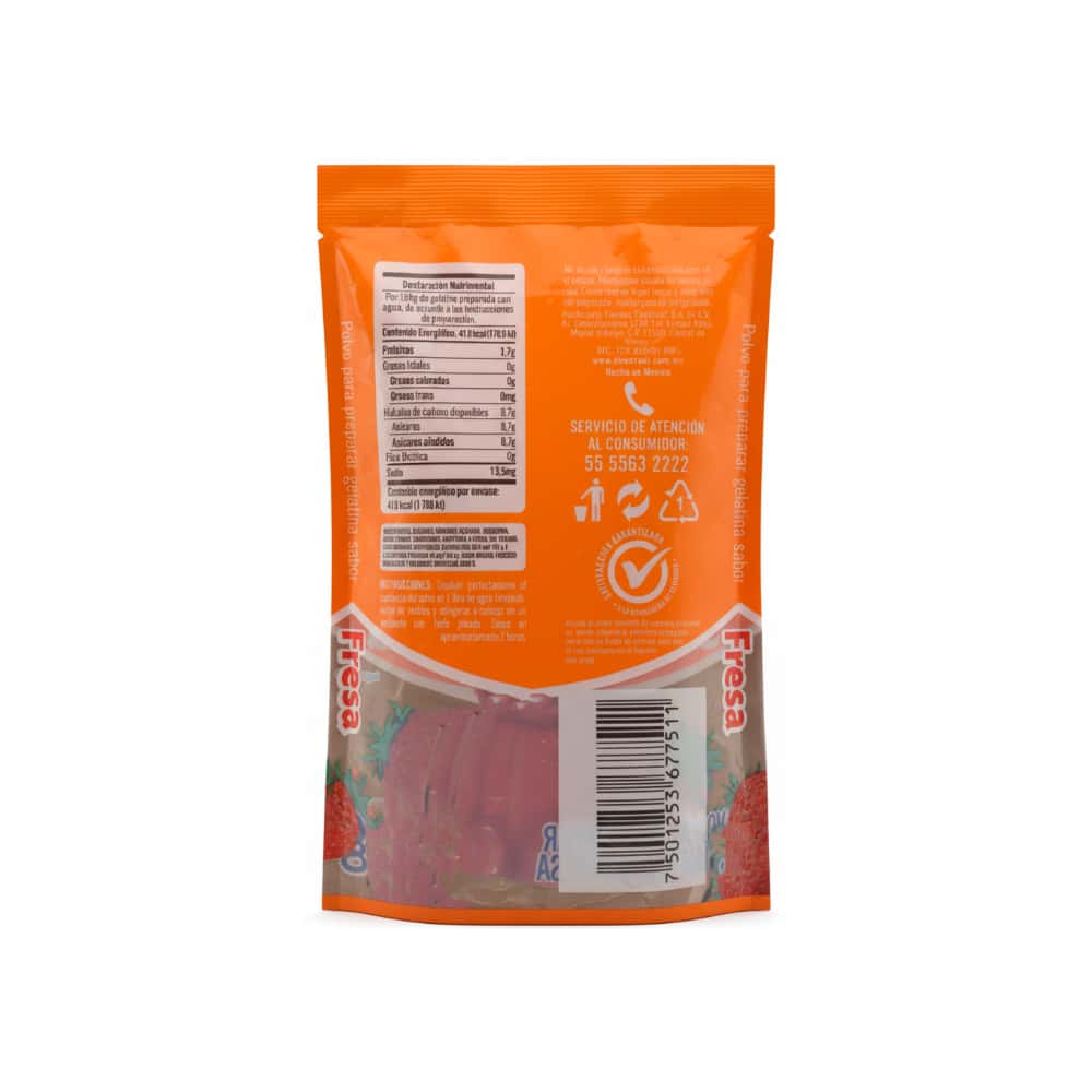 Polvo para preparar gelatina sabor fresa Chedraui (120 g / 4.23 oz) - Miniatura 2