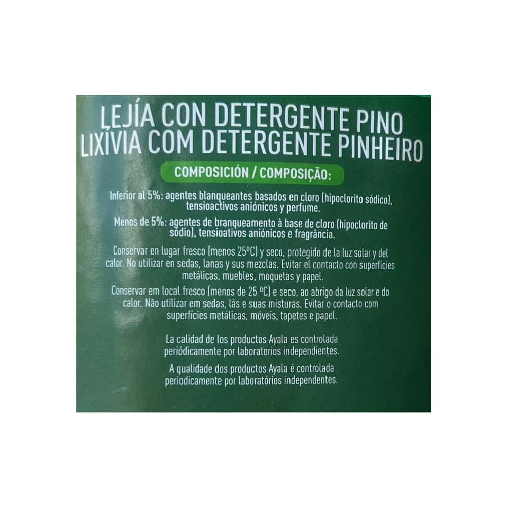 Lejía con detergente de pino limpia y desinfecta Ayala (2 L) - Miniatura 4