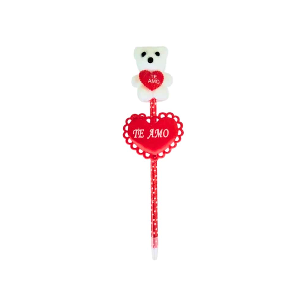 Bolígrafo decorado con oso y corazón Tiara - Miniatura 1