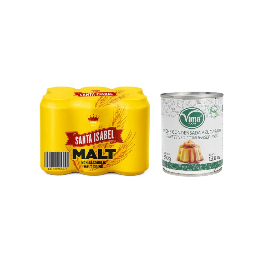 Leche condensada azucarada Vima Foods (390 g / 13.8 oz) + Malta Santa Isabel (6 x 330 ml) - Miniatura 1