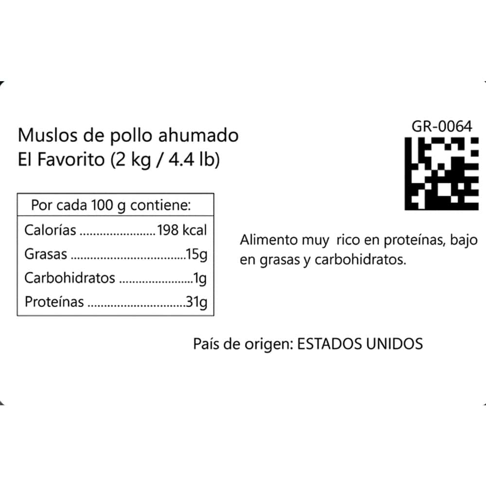 Muslos de pollo ahumado El Favorito (2 kg / 4.4 lb) - Miniatura 2