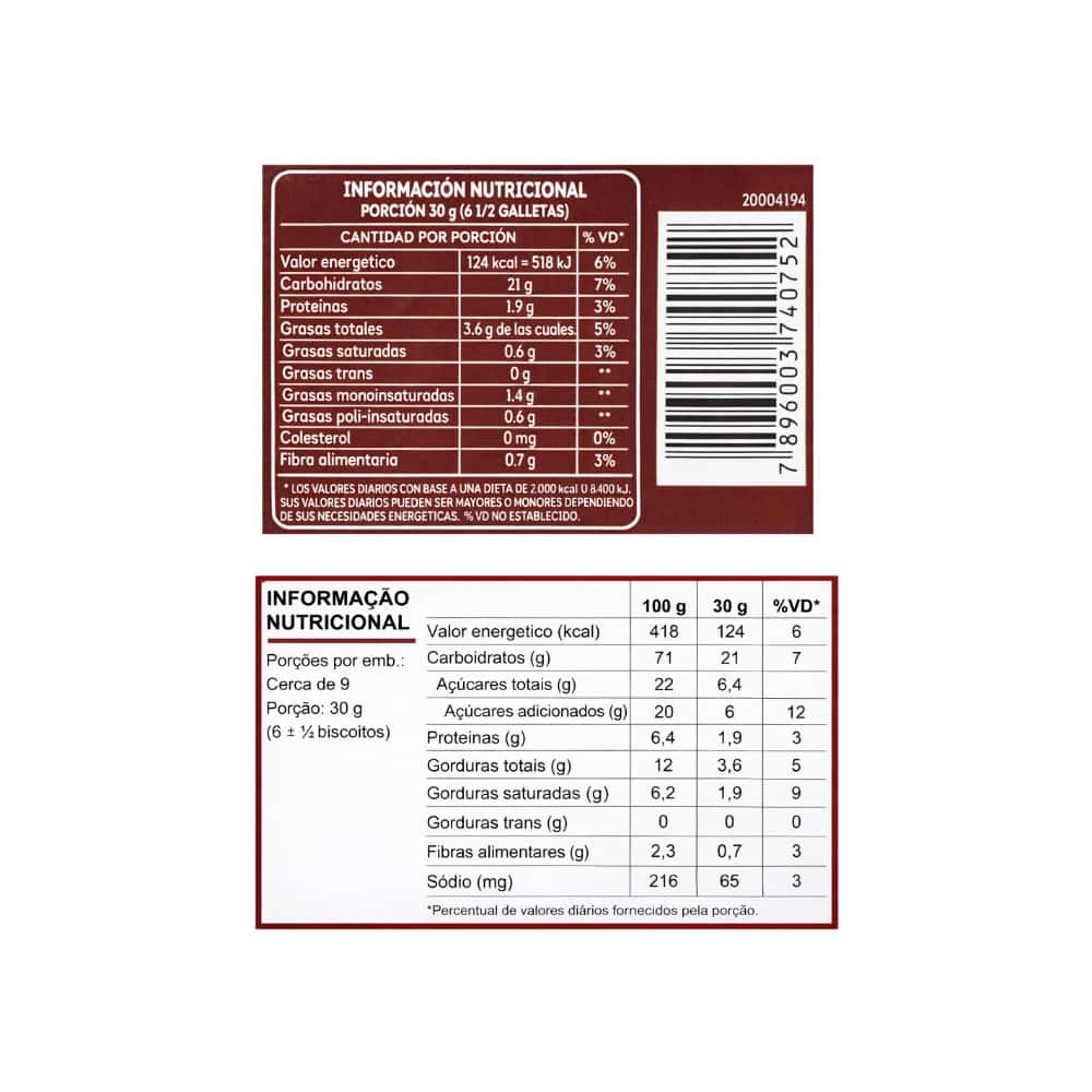 Galleta dulce sabor a vainilla rellena de galleta dulce sabor a chocolate Marilan (2 x 280 g / 9.88 az) - Miniatura 3