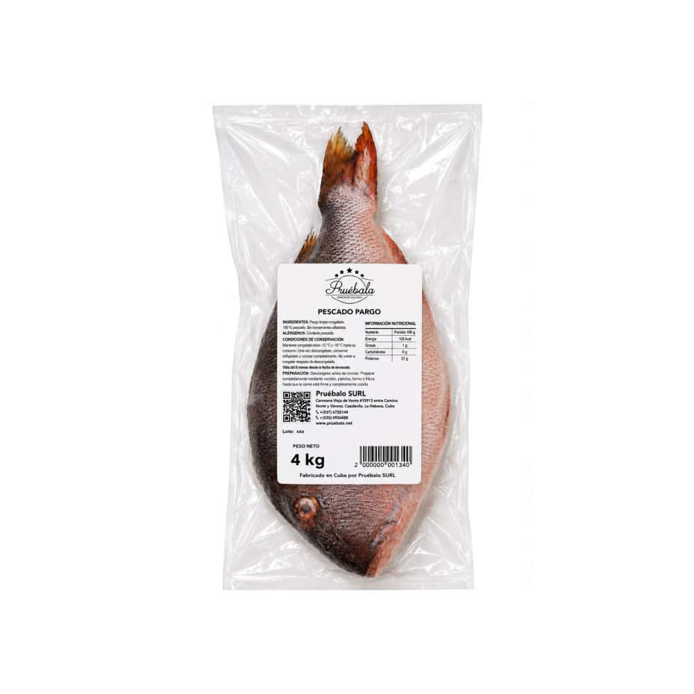 Pargo limpio congelado Pruébalo (4 kg / 8.8 lb) - Miniatura 3