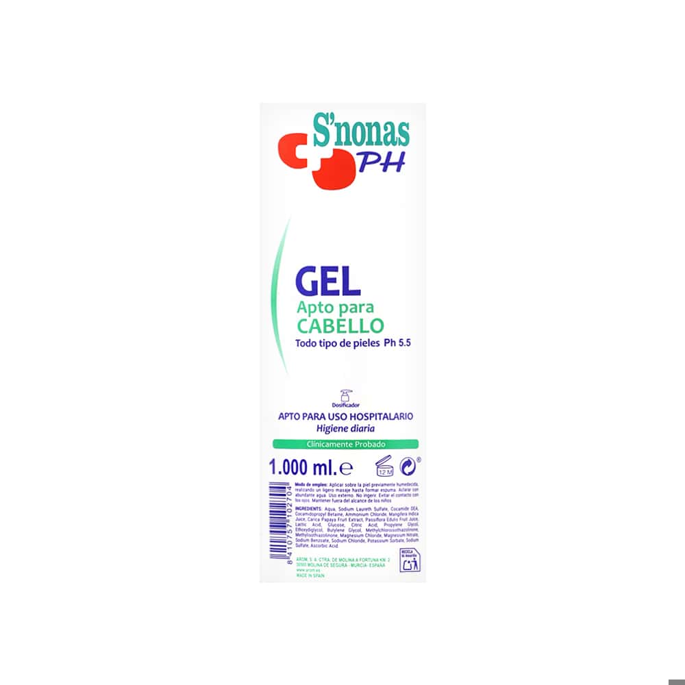 Gel de baño apto para cabello S'nonas (1 L) - Miniatura 3