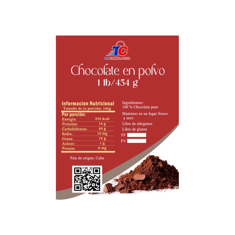 Chocolate en polvo Te Complazco (2 x 454 g / 1 lb) - Miniatura 3