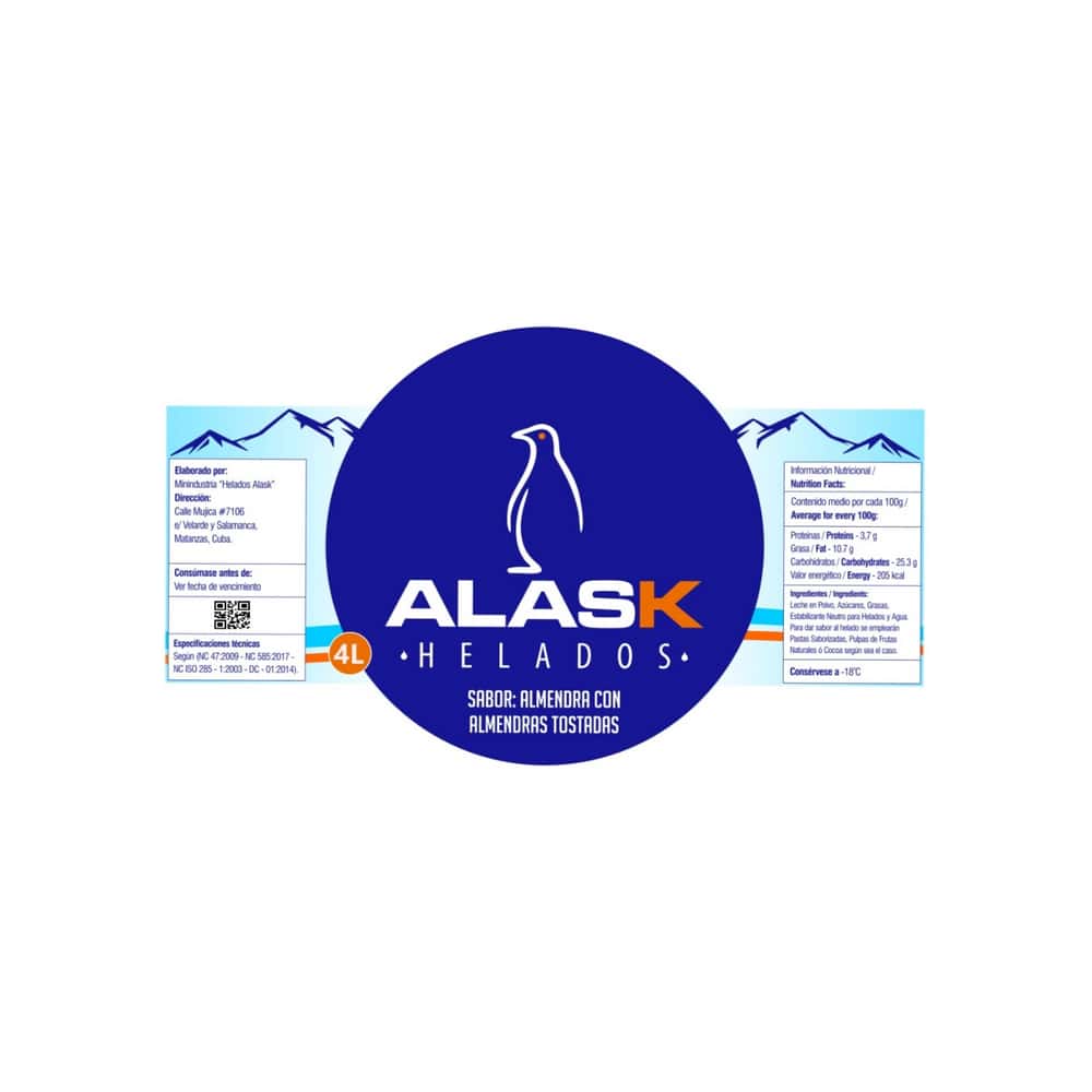 Helado sabor Almendra con trocitos de almendras tostadas Alask (4 L) - Miniatura 2