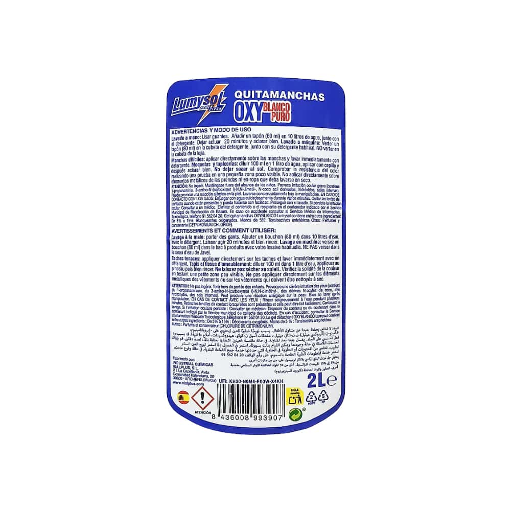 Gel quitamanchas para ropa Lumysol (2 L) - Miniatura 8