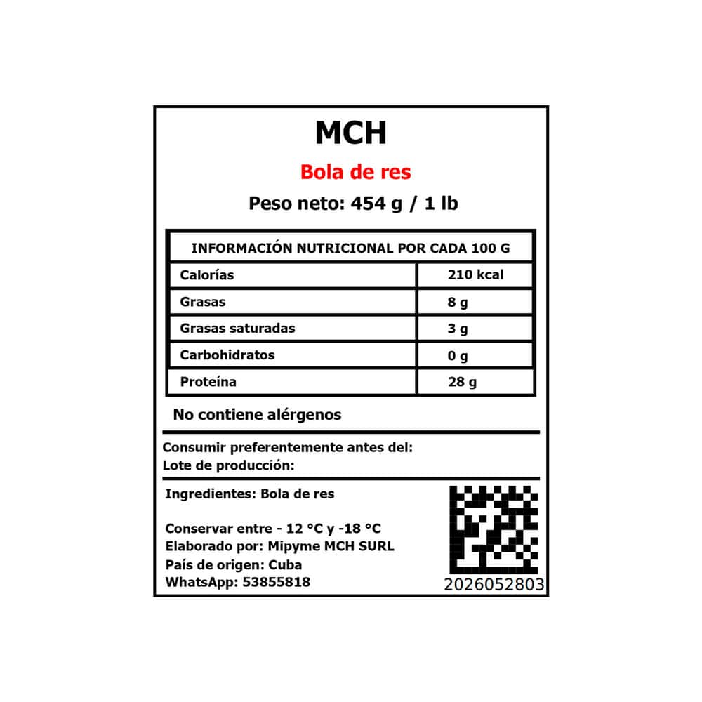 Bola de res MCH (454 g / 1 lb) - Miniatura 3