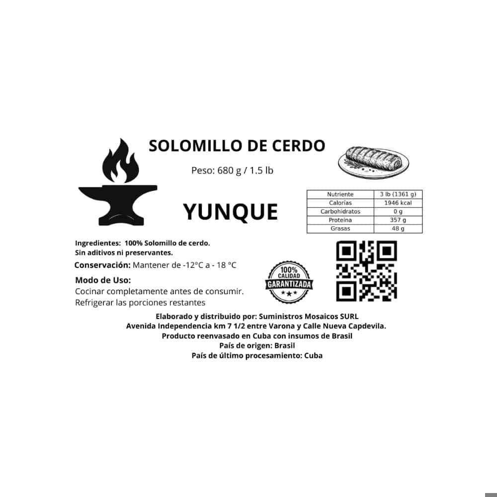 Solomillo de cerdo Yunque (680 g / 1.5 lb) - Miniatura 6