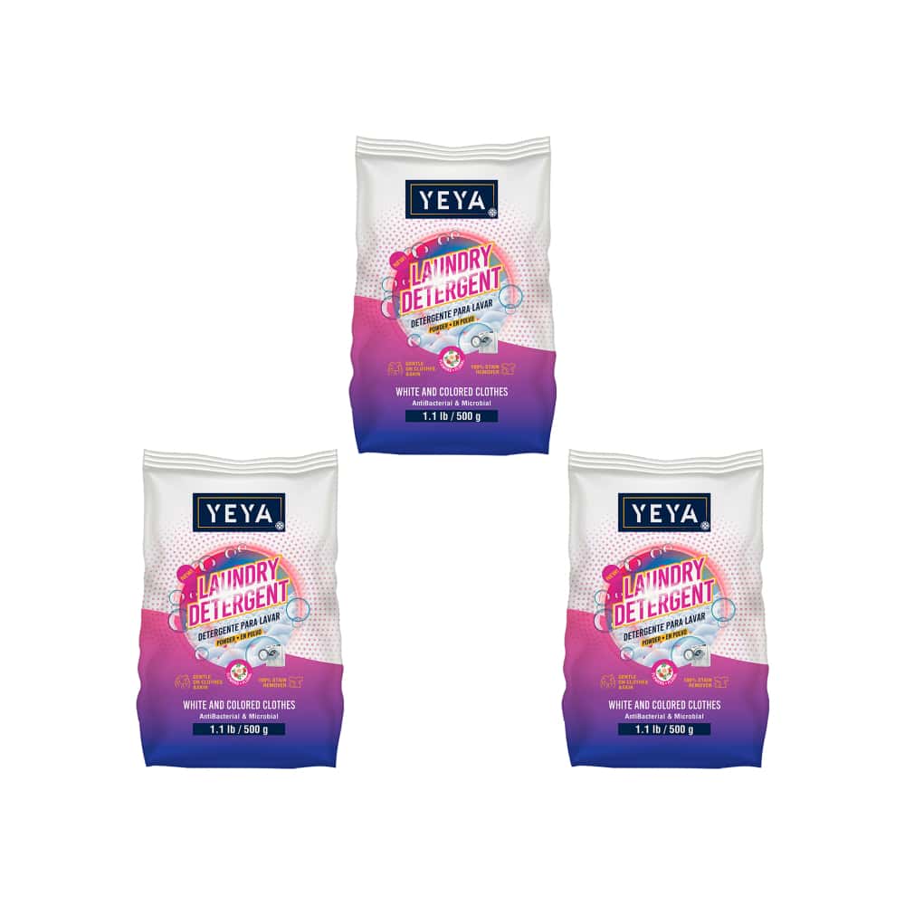 Detergente en polvo con aroma a flores Yeya (3 x 500 g / 1.1 lb) - Miniatura 1