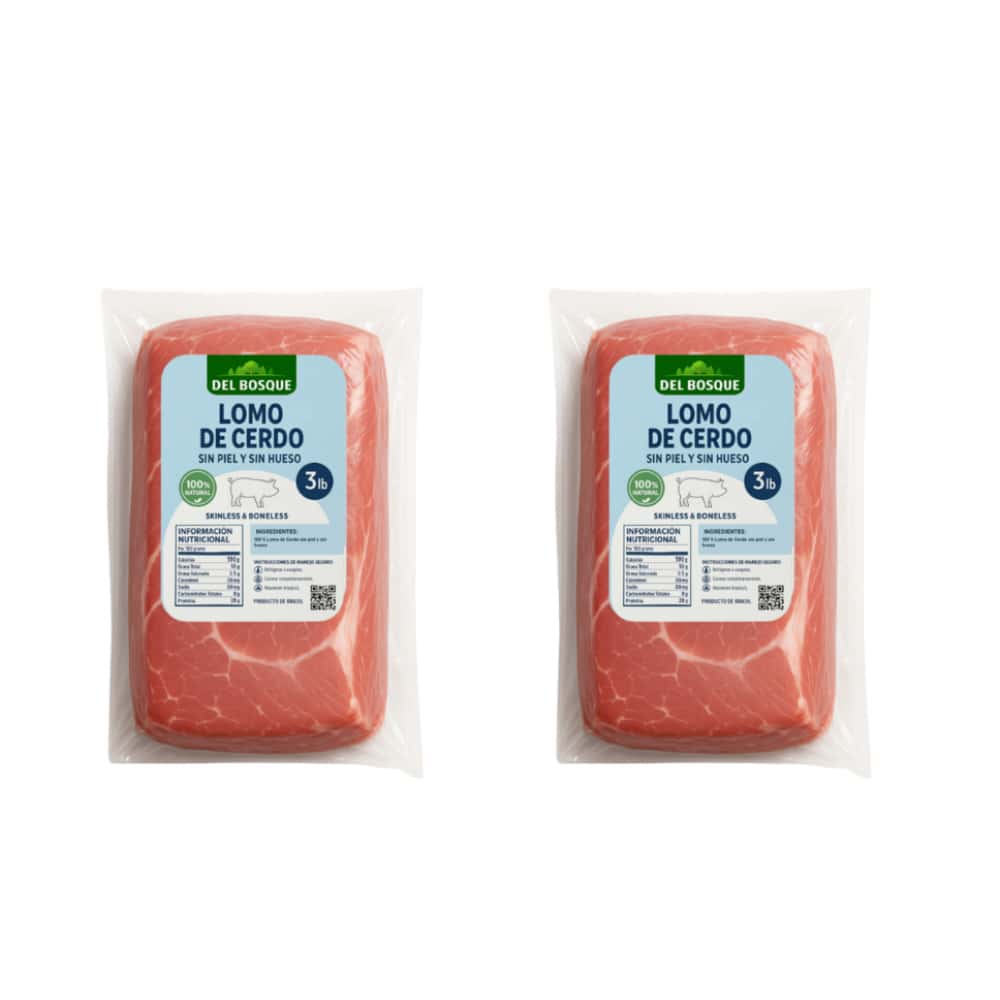 Combo de lomo de cerdo sin piel y sin hueso (2 x 3 lb) - Miniatura 1