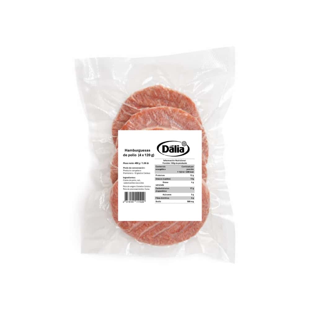 Hamburguesas de pollo Dalia (4 x 120 g / 1.06 lb) - Miniatura 2
