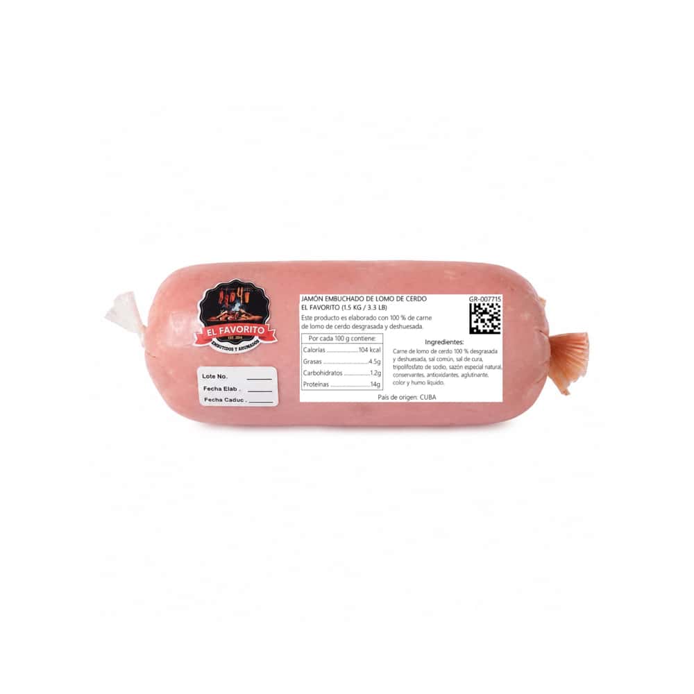 Jamón embuchado de lomo de cerdo El Favorito (1.5 kg / 3.3 lb) - Miniatura 2