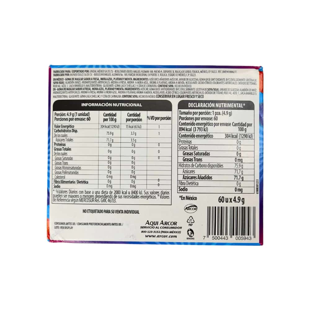 Chicles sabor a menta Poosh Arcor (160 g / 5.64 oz) - Miniatura 4