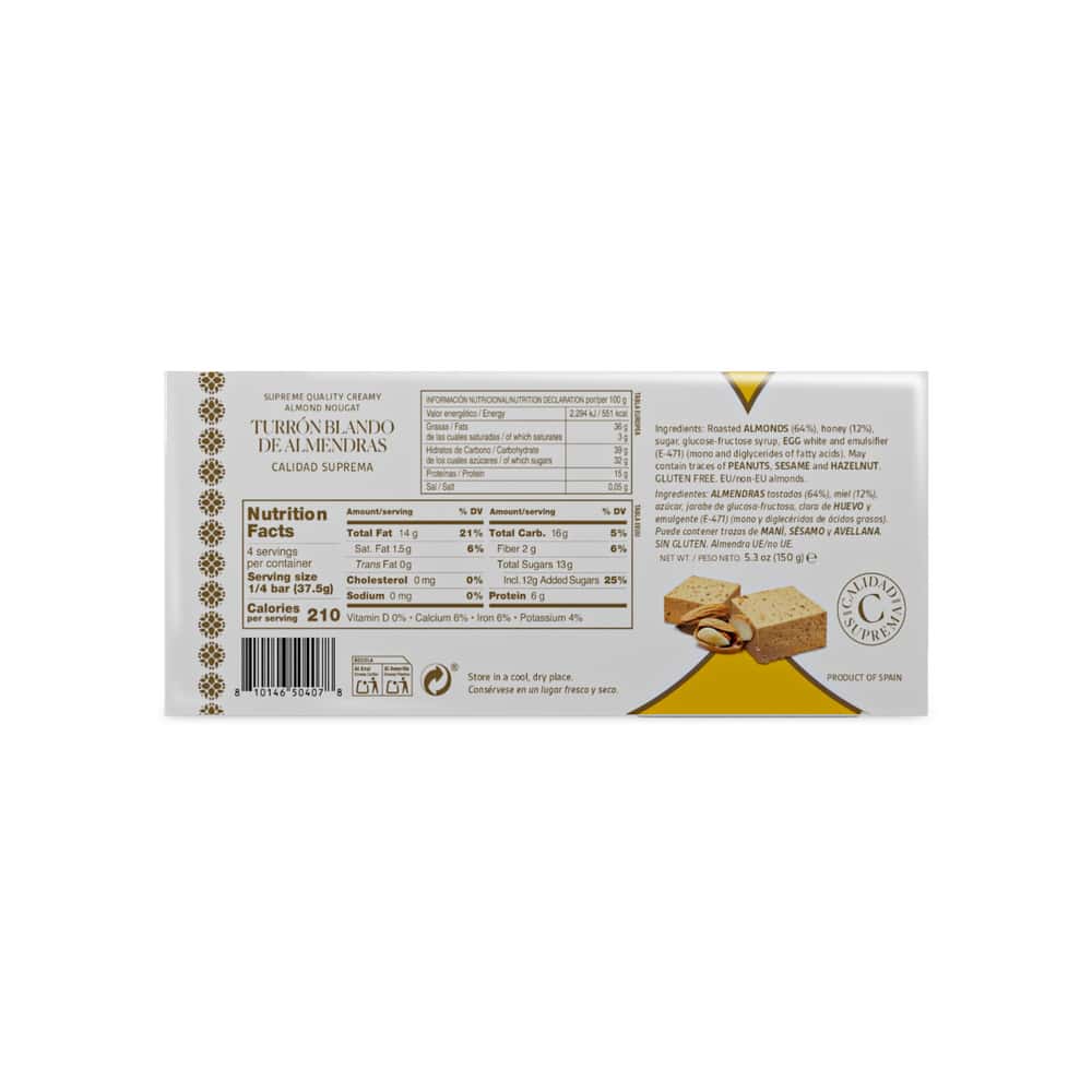 Turrón de Jijona Calidad Suprema YEYA (150 g / 5.3 oz) - Miniatura 4