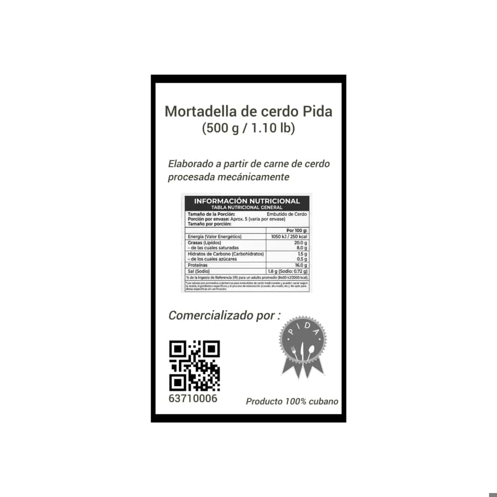 Mortadella de cerdo Pida (500 g / 1.10 lb) - Miniatura 3