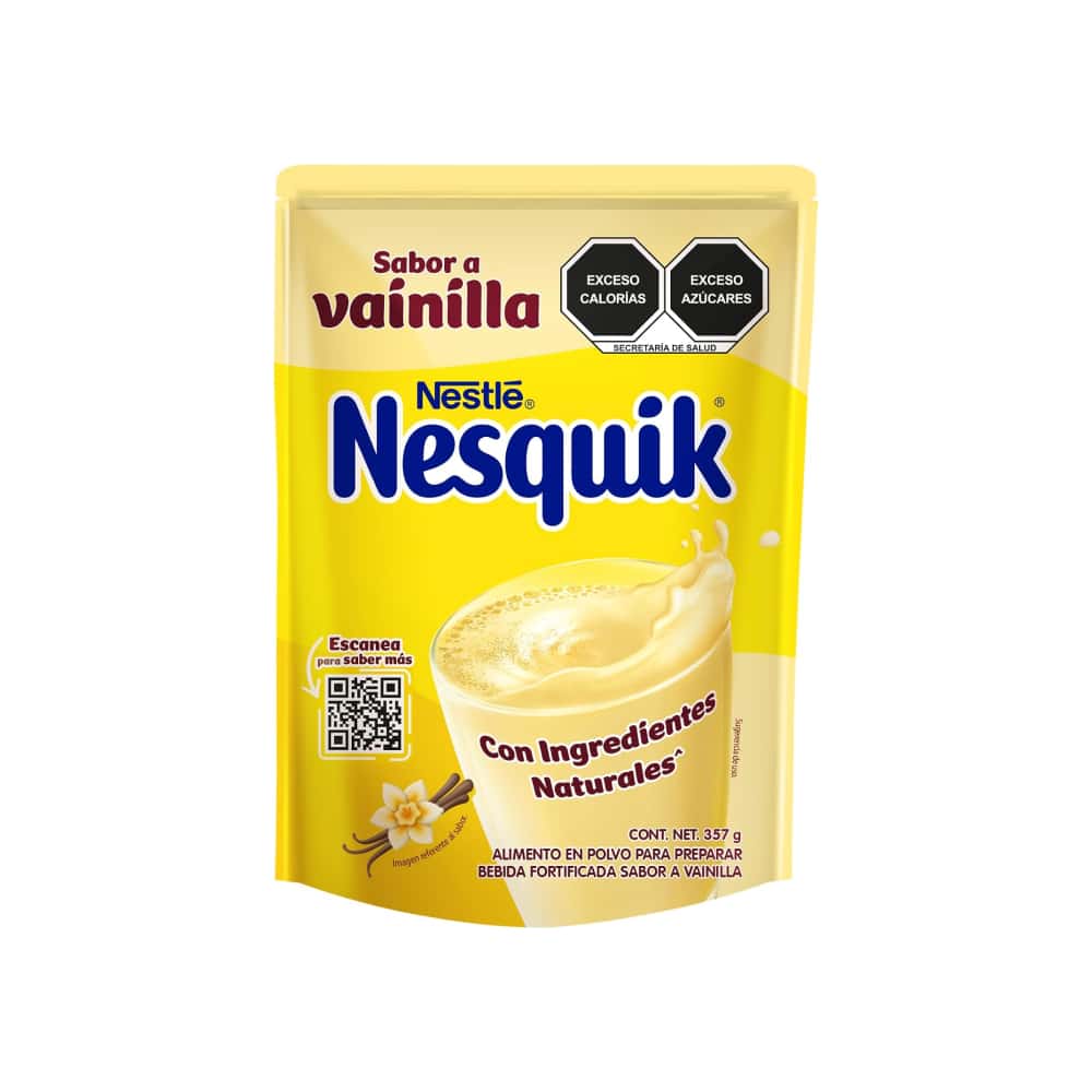 Polvo para bebida fortificada sabor vainilla Nestlé Nesquik (357 g / 12.59 oz) - Miniatura 1