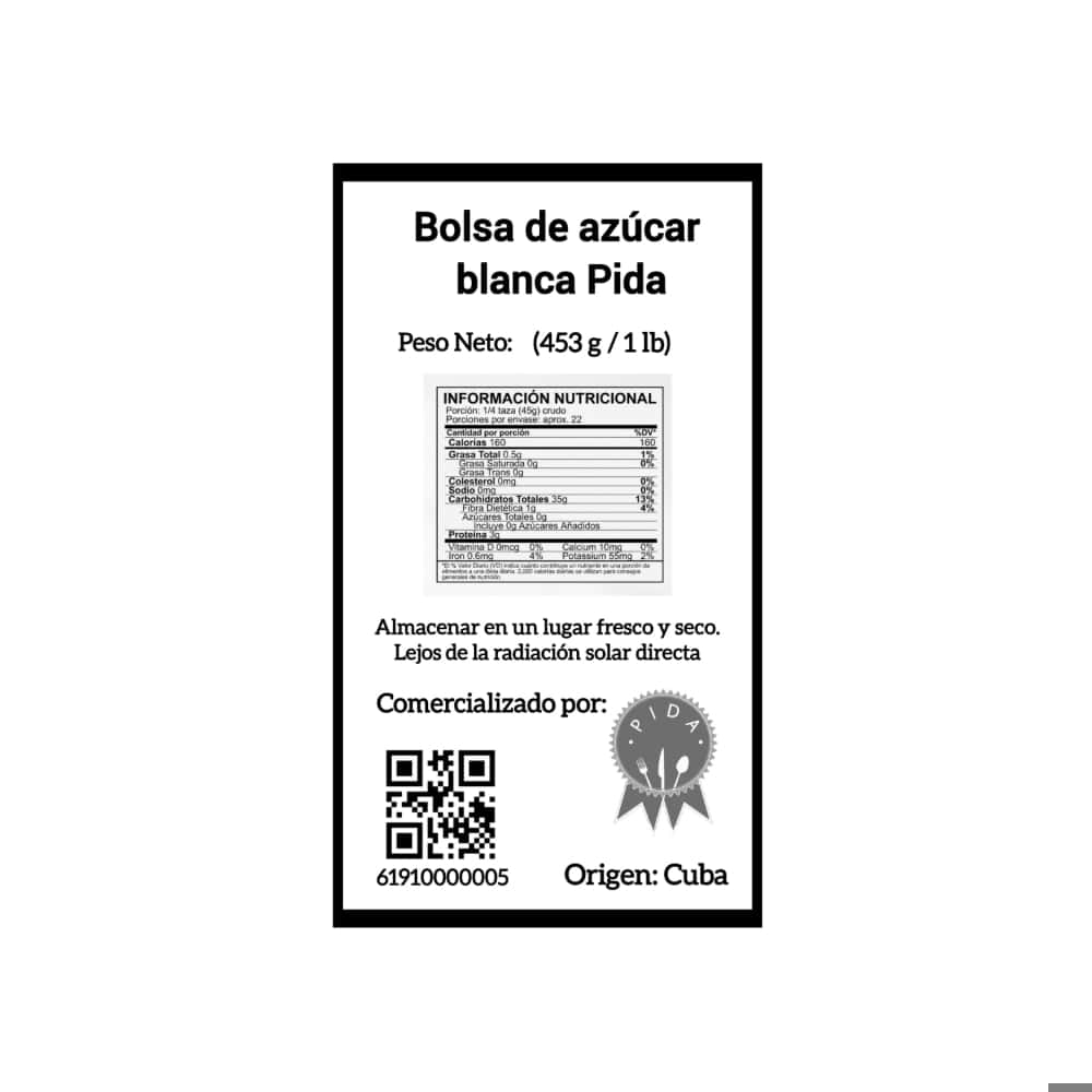 Azúcar blanca Pida (453.5 g / 1 lb) - Miniatura 3