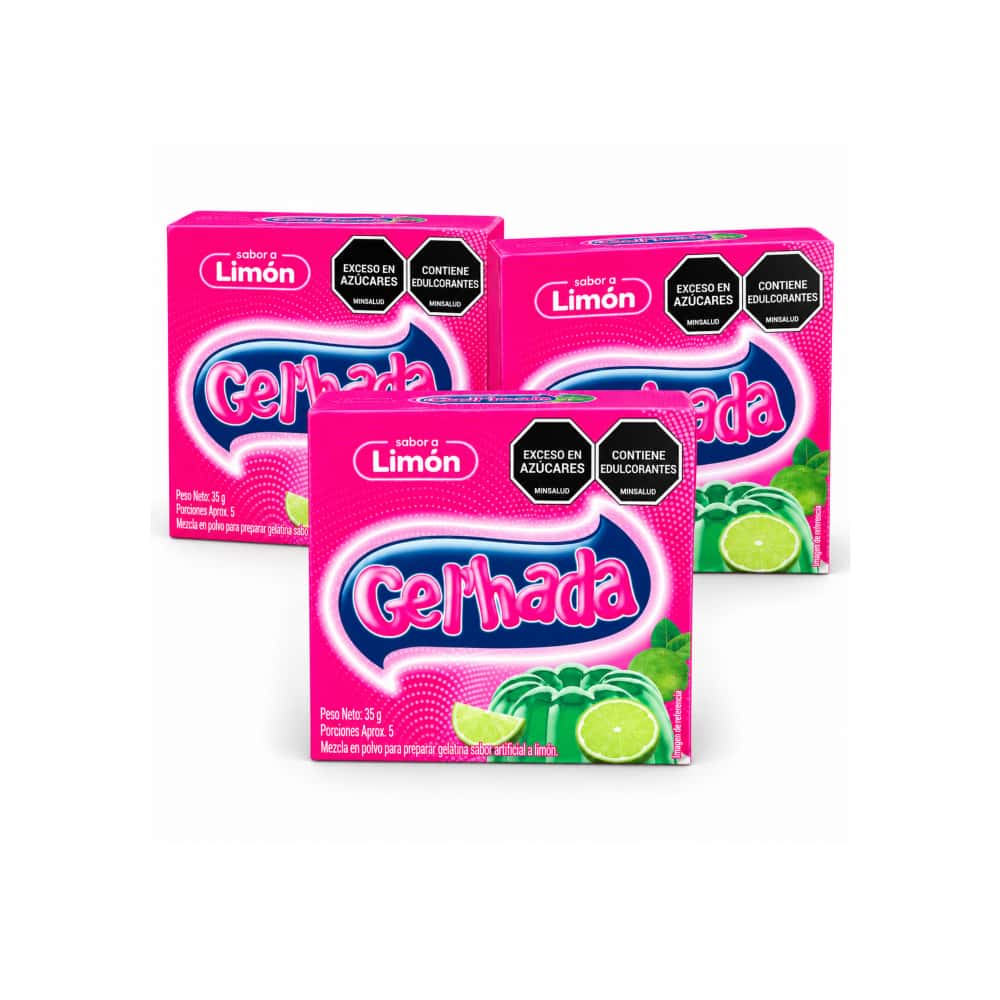 Gelatina sabor limón Gel´hada (3 x 35 g / 1.23 oz) - Miniatura 1