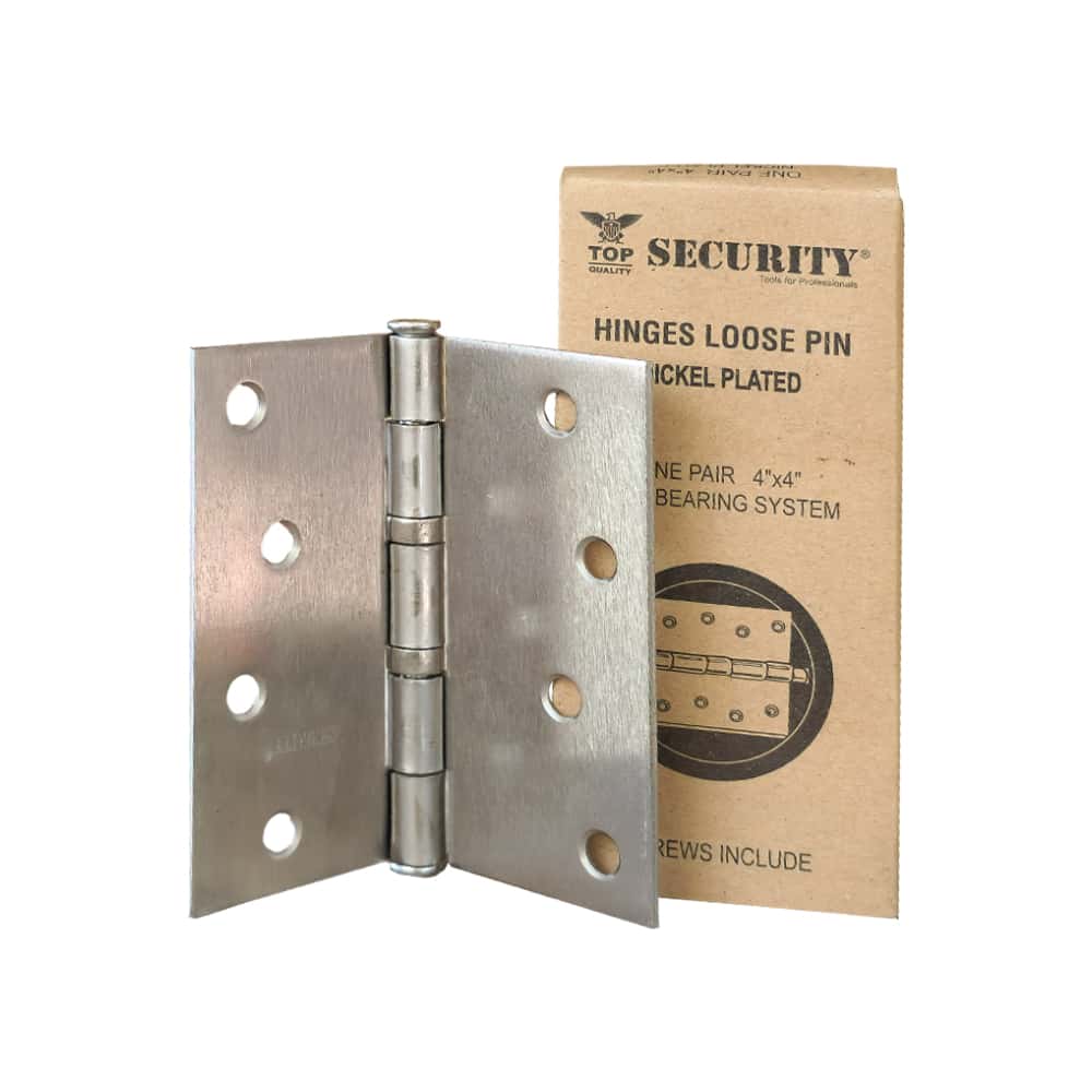 Bisagra de pasador suelto con terminación cromada de 4" x 4" Security (2 U) - Miniatura 6
