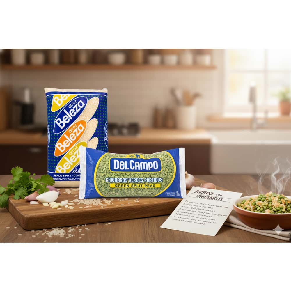 Arroz tipo 2 Beleza (1 kg / 2.20 lb) + Chícharos verdes partidos Del Campo (454 g / 1 lb) - Miniatura 4