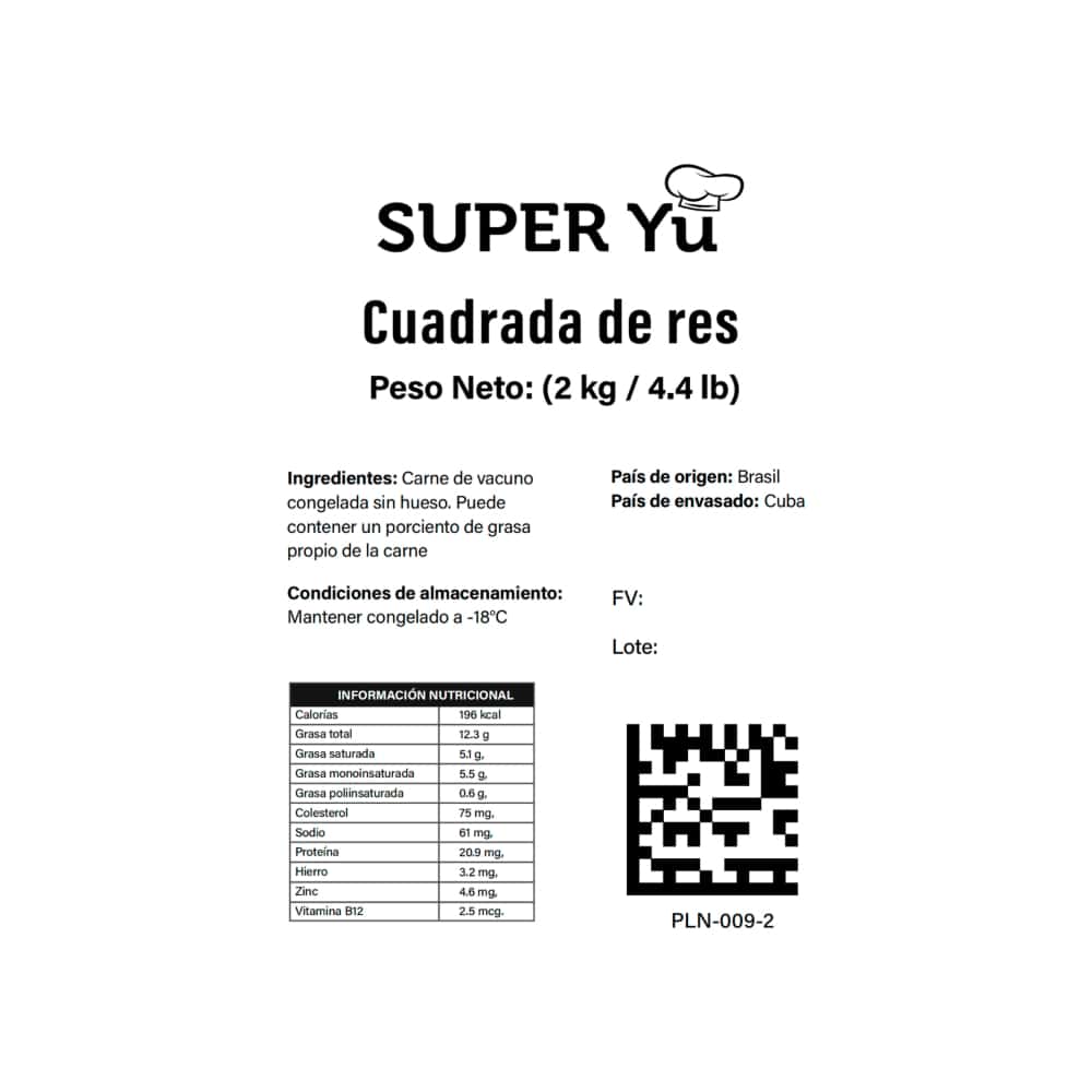 Cuadrada de res Super Yu (2 kg / 4.4 lb) - Miniatura 3