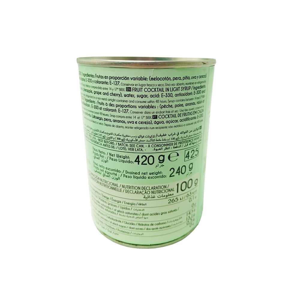 Cóctel de frutas en almíbar ligero Mocitos (420 g / 14.81 oz) - Miniatura 2