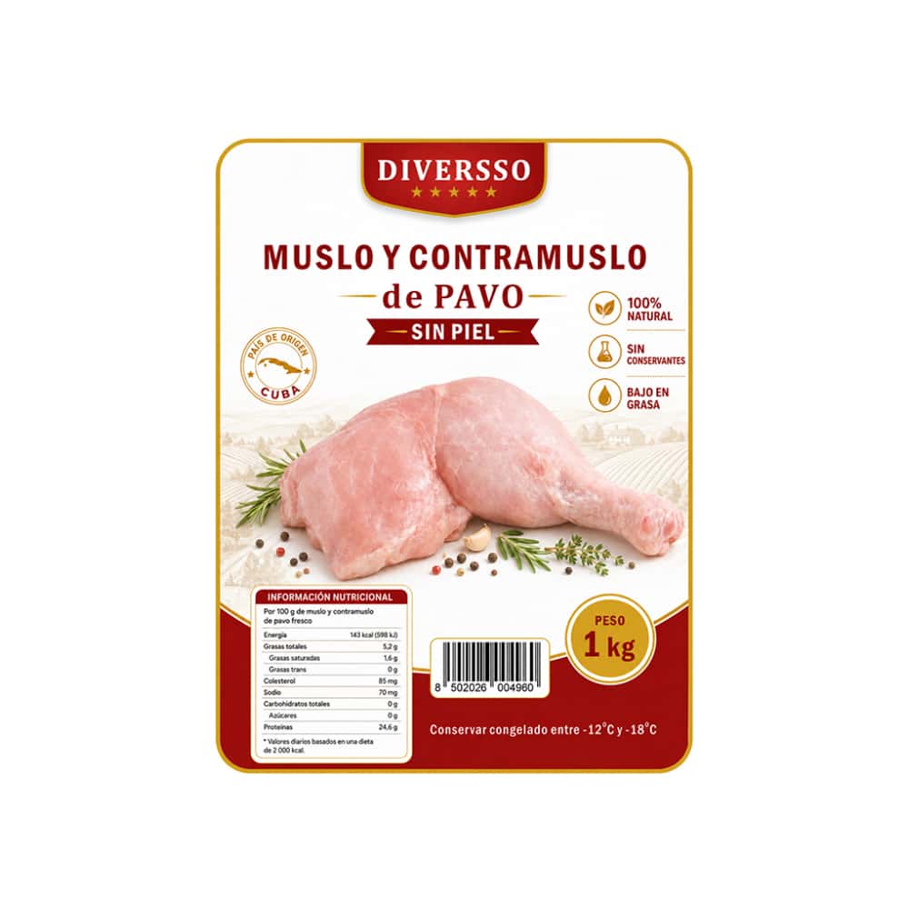 Muslo y contramuslo de pavo sin piel Diversso (1 kg / 2.2 lb) - Miniatura 4