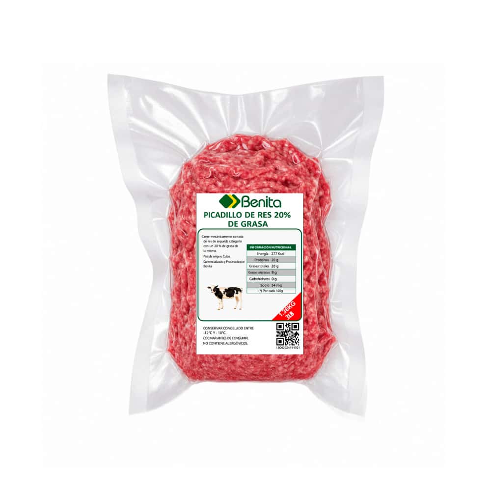 Picadillo de res con 20% de grasa Benita (1.36 kg / 3 lb) - Miniatura 1
